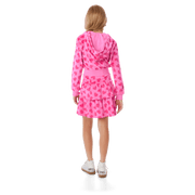 Pink Hearts Hoodie Dress for Girls V5