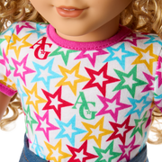 Truly Me™ 18-inch Doll #115 with curly blonde hair W8