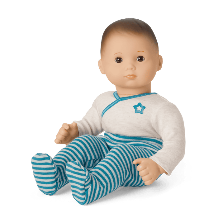 Bitty Baby® Doll #2 with brown hair in Soft Blue O2