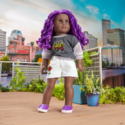 Truly Me™ 18-inch Doll #91 with curly purple hair I0
