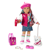 Truly Me™ 18-inch Doll #101 with wavy caramel hair S8