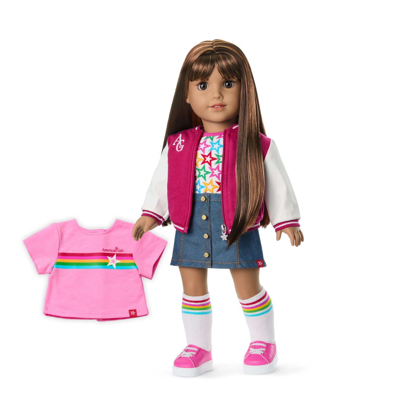 Truly Me™ 18-inch Doll #122 with straight dark-brown hair T3