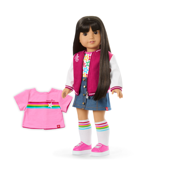 Truly Me™ 18-inch Doll #130 with straight black-brown hair Y1