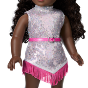 Glam Pink Cowgirl Outfit for 18-inch Dolls K1