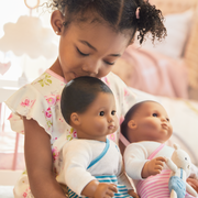 Bitty Baby® Doll #1 with black hair in Soft Blue I0
