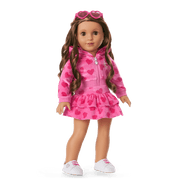 Pink Hearts Hoodie Dress for 18-inch Dolls D3