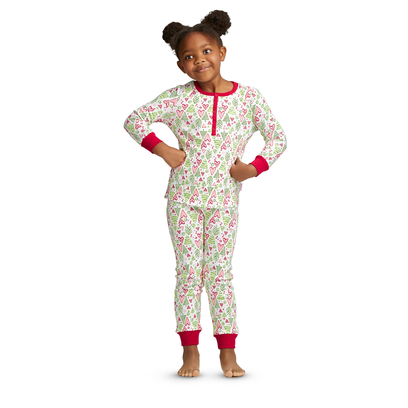 Hearts & Pines Holiday PJs for Little Girls D4