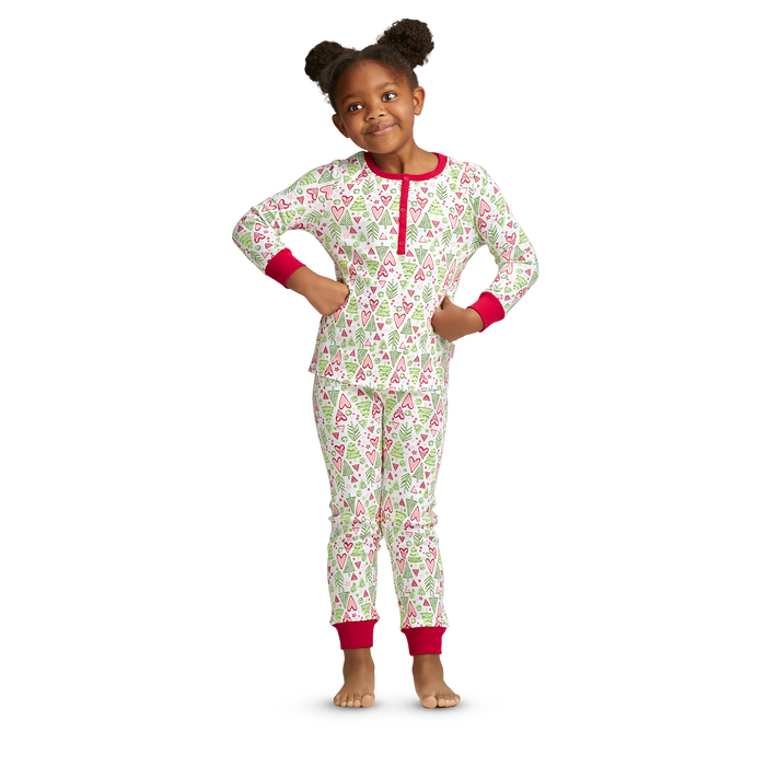 Hearts & Pines Holiday PJs for Little Girls D4