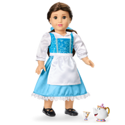 Disney Princess Belle Enchanted Castle Dining Set, Blue Dress & Friends Bundle for 18-inch Dolls X4