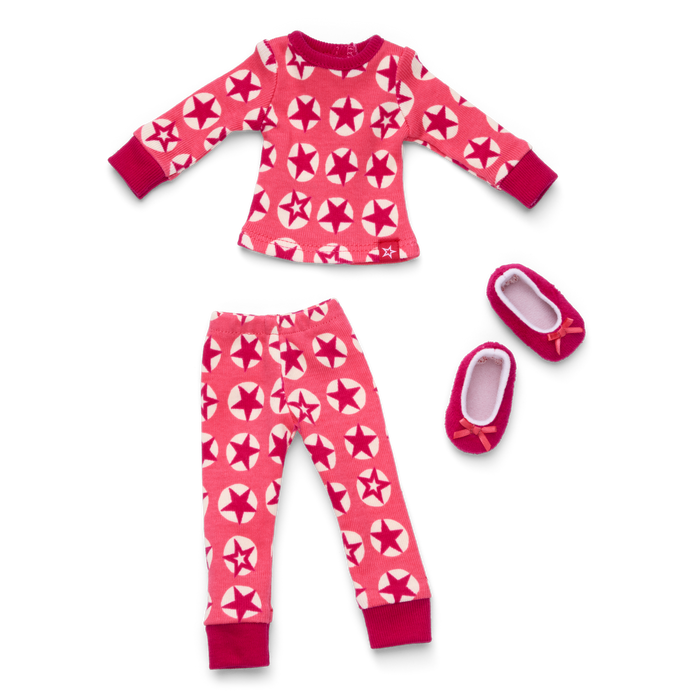 American Girl® x Hanna Andersson Berry Bright Stars Pajamas for 14.5-inch Dolls O0