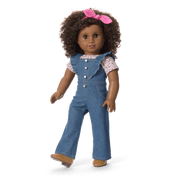 Western Flowers Denim Jumpsuit for 18-inch Dolls T4