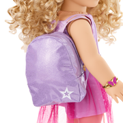 Colorful Teddy Bear Backpack & Accessory Set for 18-inch Dolls Y0