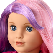 Truly Me™ 18-inch Doll #116 with wavy purple-and-pink hair V7