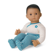 Bitty Baby® Doll #5 with dark brown hair in Soft Blue F1