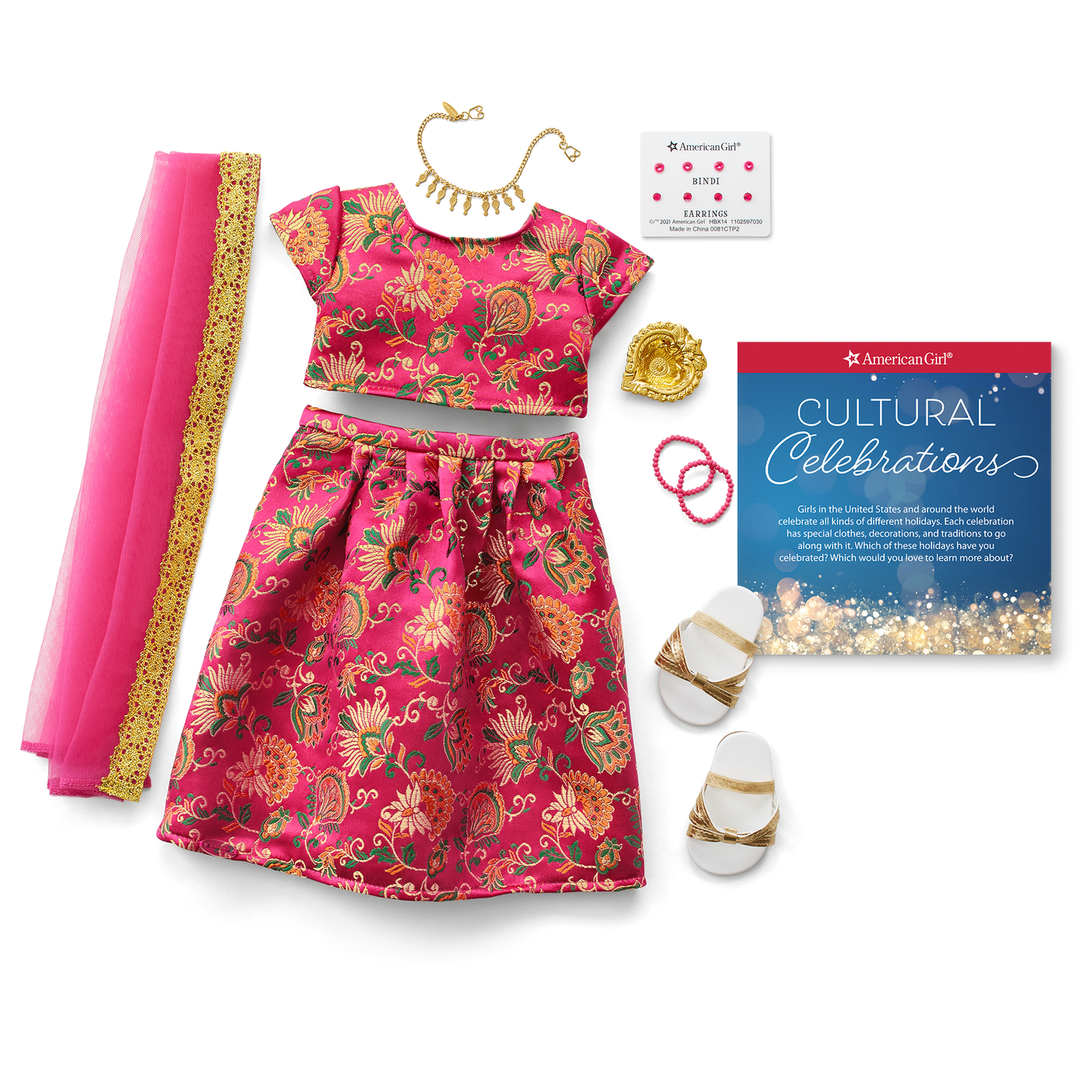 Diwali Celebration Outfit for 18-inch Dolls Y5