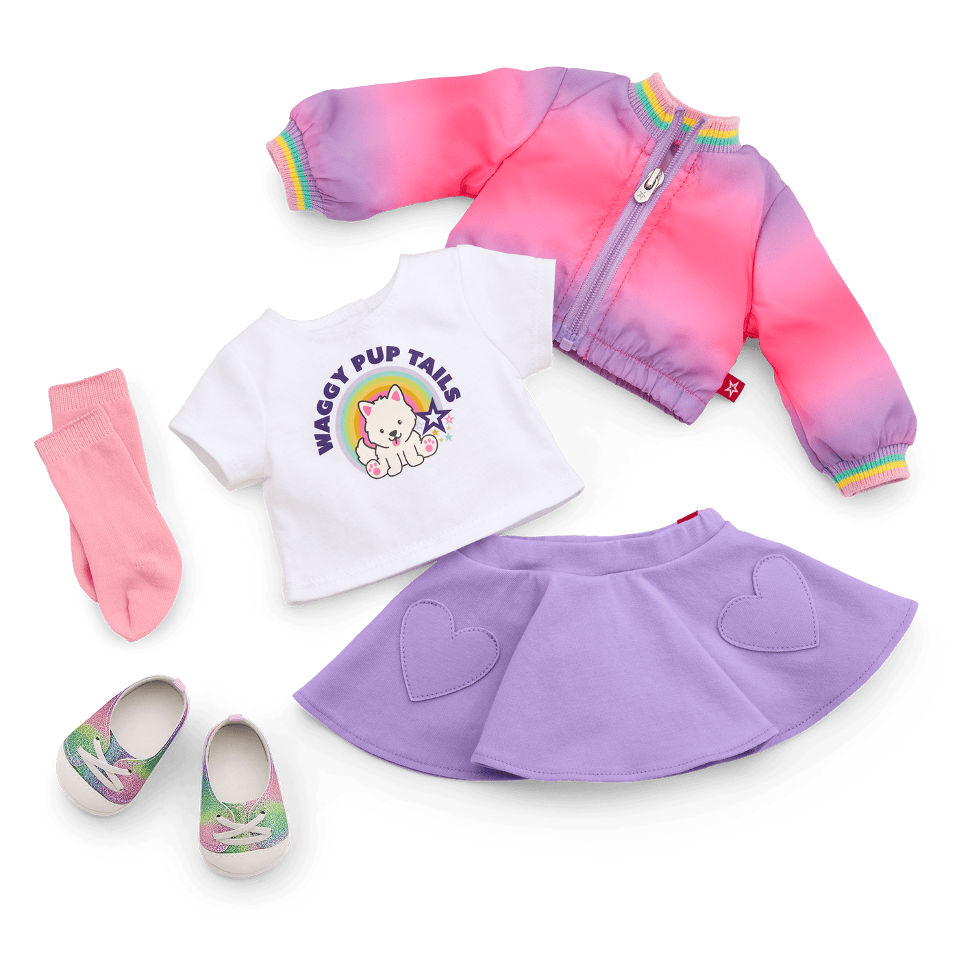 Summer’s™ Waggy Pup Tails™ Outfit for 18-inch Dolls (Girl of the Year™ 2025) Y7