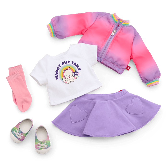 Summer’s™ Waggy Pup Tails™ Outfit for 18-inch Dolls (Girl of the Year™ 2025) Y7