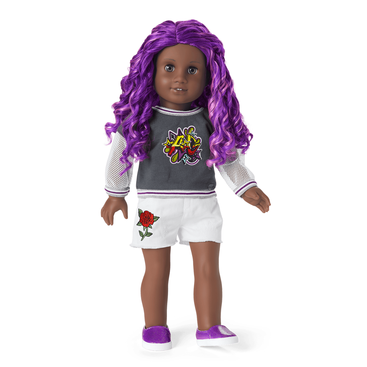 Truly Me™ 18-inch Doll #91 with curly purple hair I0