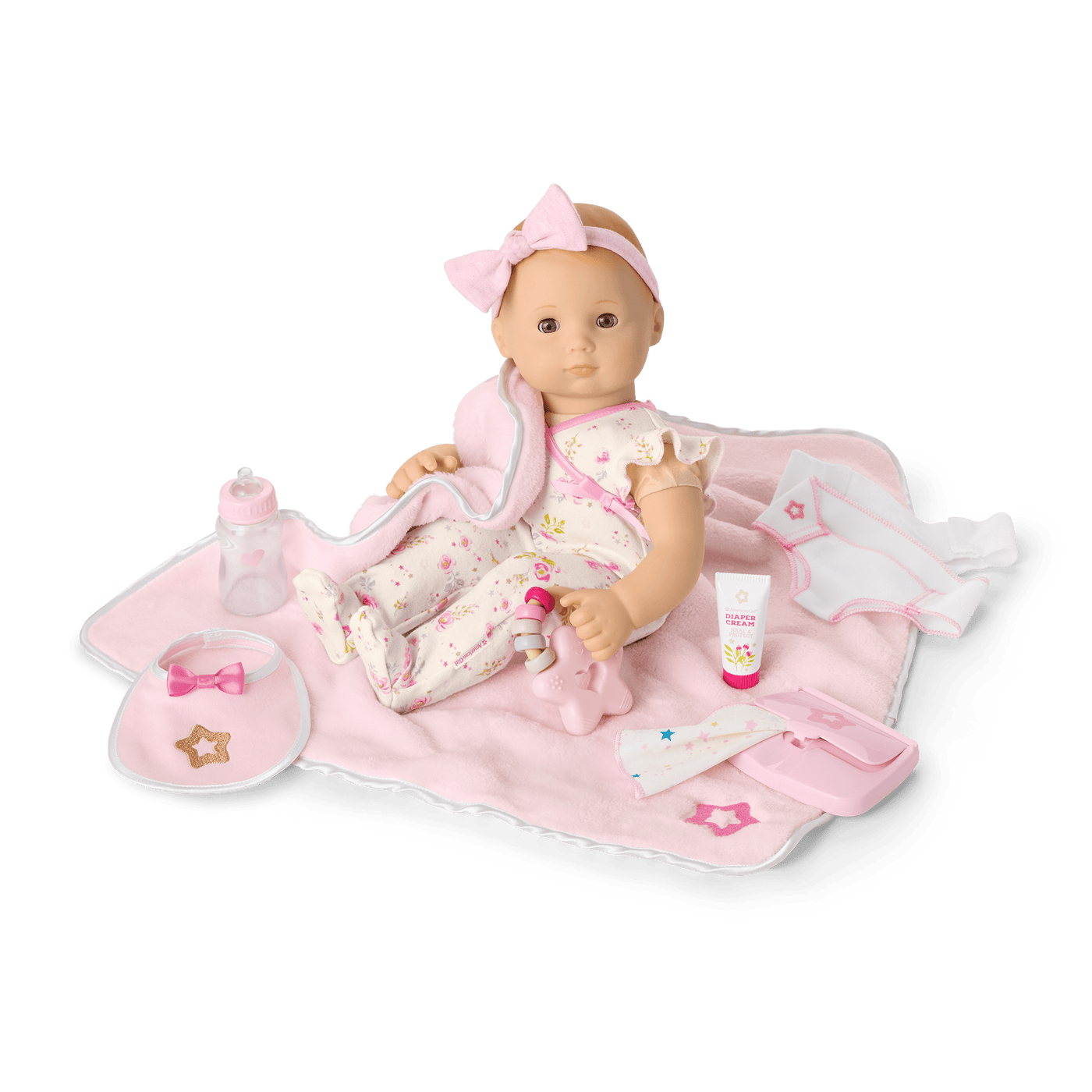 Bitty Baby® Doll #6 with red hair Care & Play Set C8