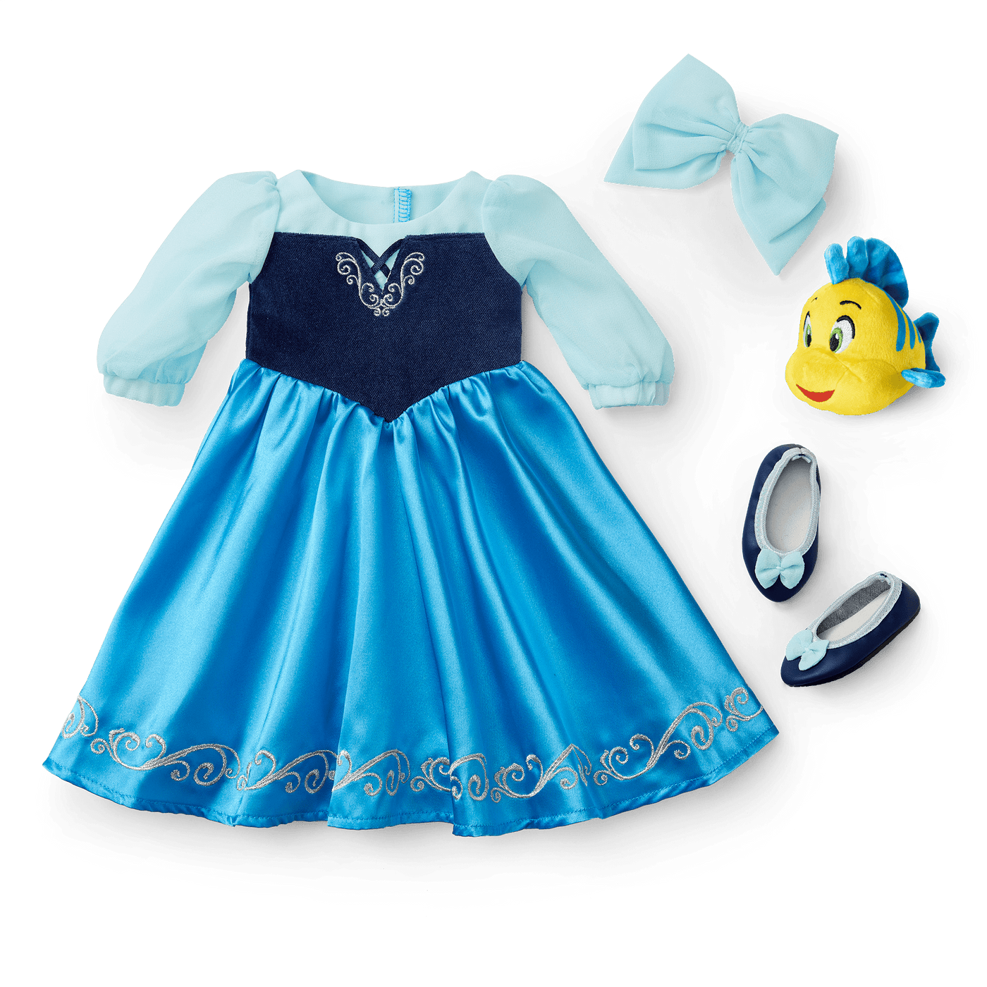 American Girl® Disney Princess Ariel Day Dress, Flounder & Accessories for 18-inch Dolls Z4