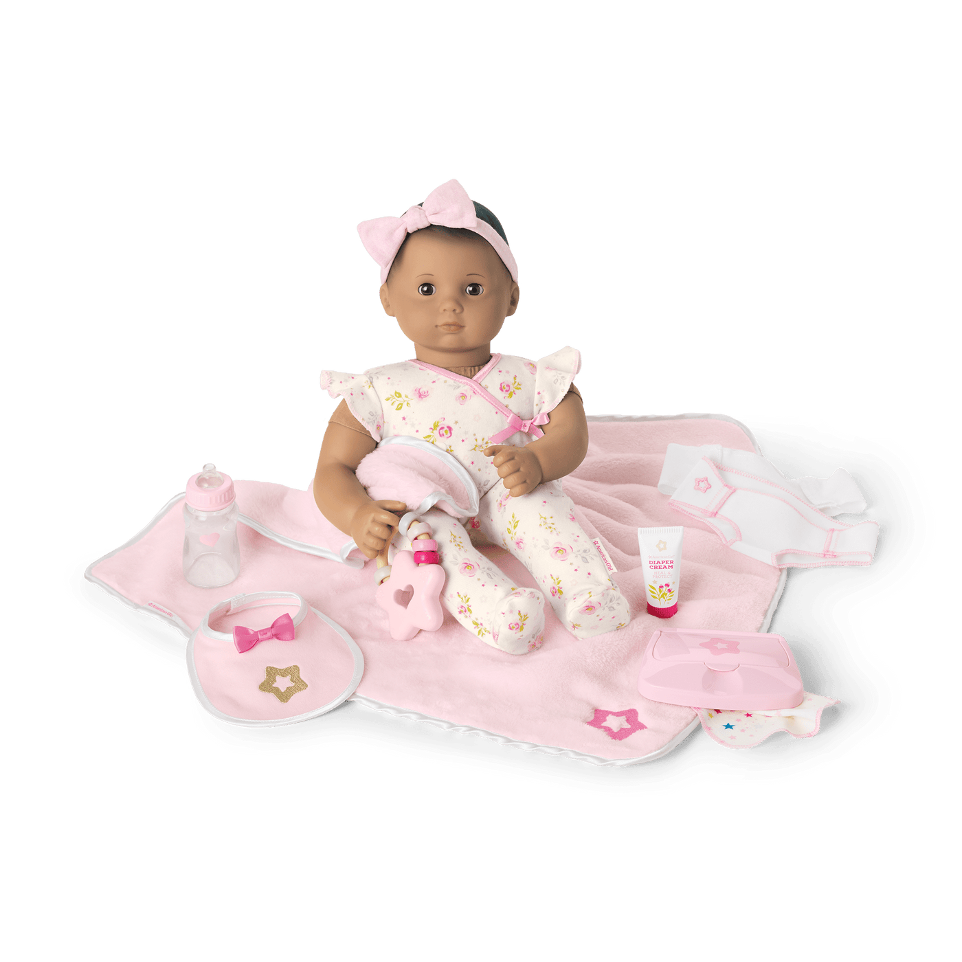 Bitty Baby® Doll #5 with brown hair Care & Play Set S6