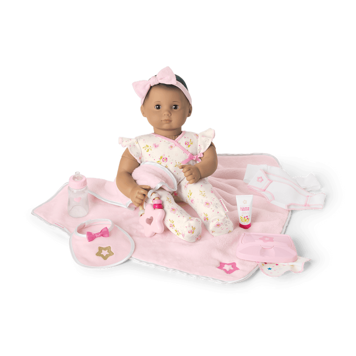 Bitty Baby® Doll #5 with brown hair Care & Play Set S6