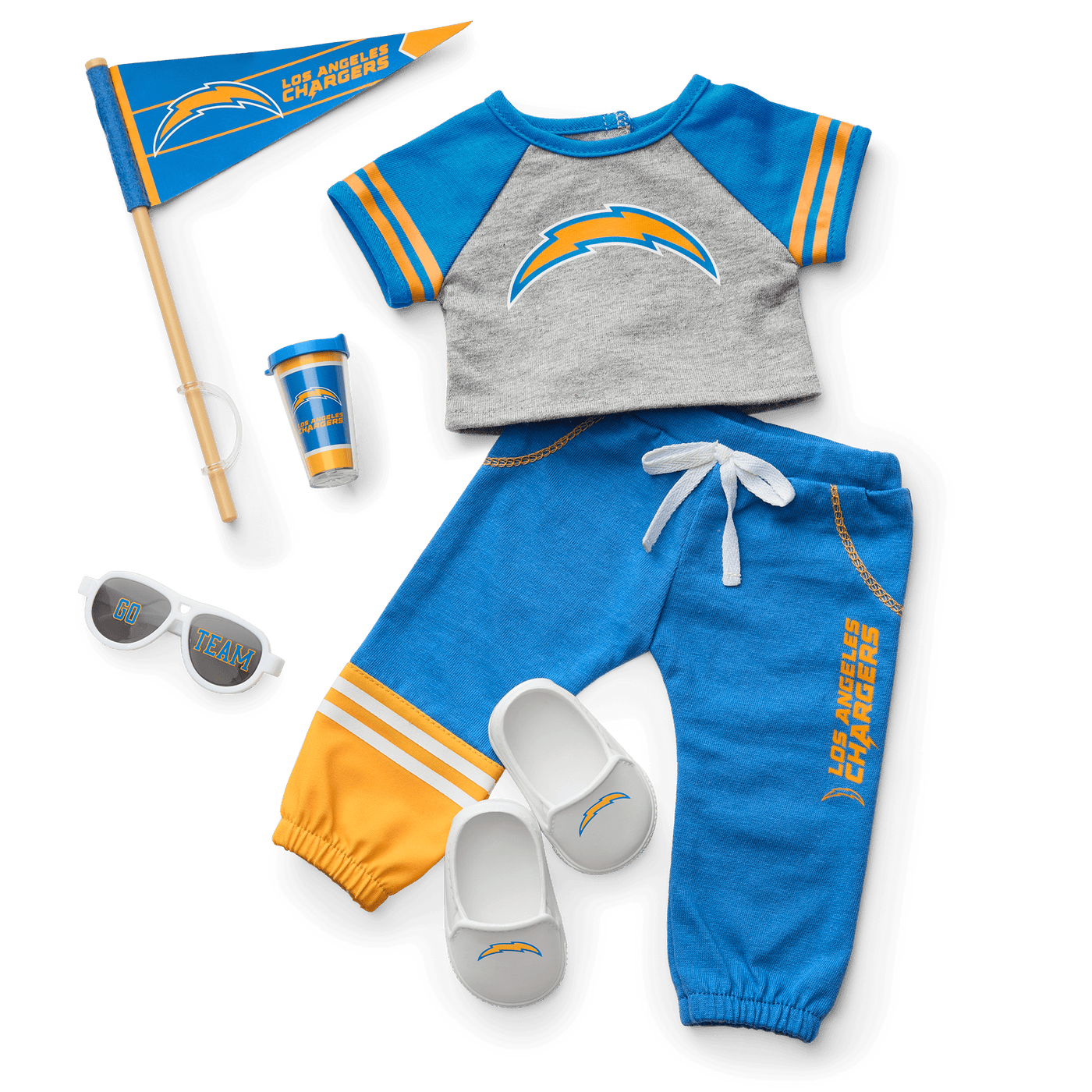 American Girl® x NFL Los Angeles Chargers Fan Outfit & Accessories for 18-inch Dolls O6