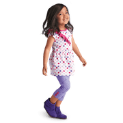 Playful Floral Leggings for Little Girls V0