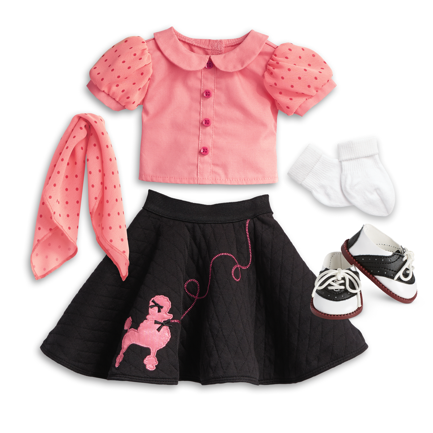 Maryellen's™ Poodle Skirt Outfit for 18-inch Dolls (Historical Characters) H3