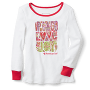 Peace, Love & Joy PJ Top for Girls J4
