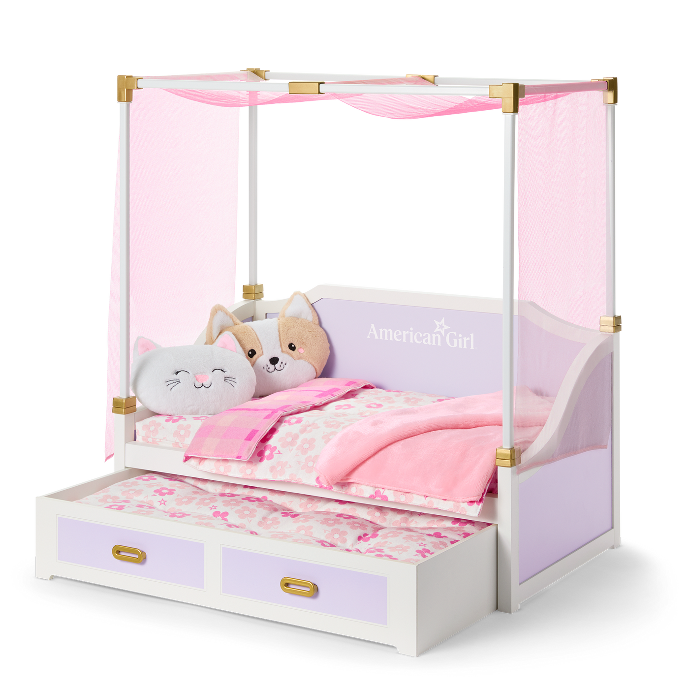 All Set for Sleepovers Canopy Bed for 18-inch Dolls Z0