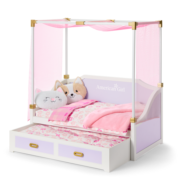All Set for Sleepovers Canopy Bed for 18-inch Dolls Z0