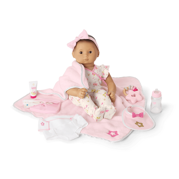 Bitty Baby® Doll #4 with black hair Care & Play Set W2