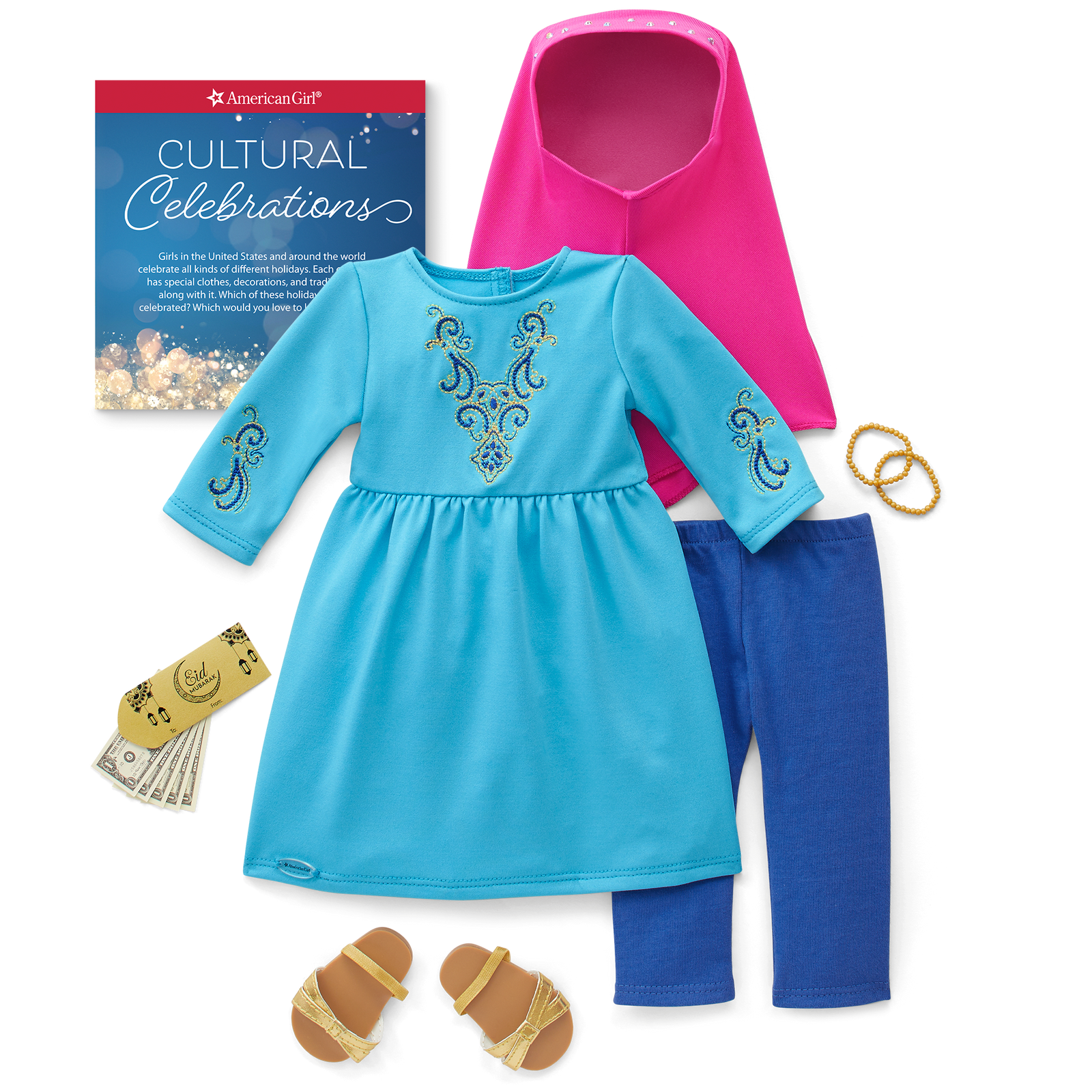 Eid al-Fitr Celebration Outfit for 18-inch Dolls X5