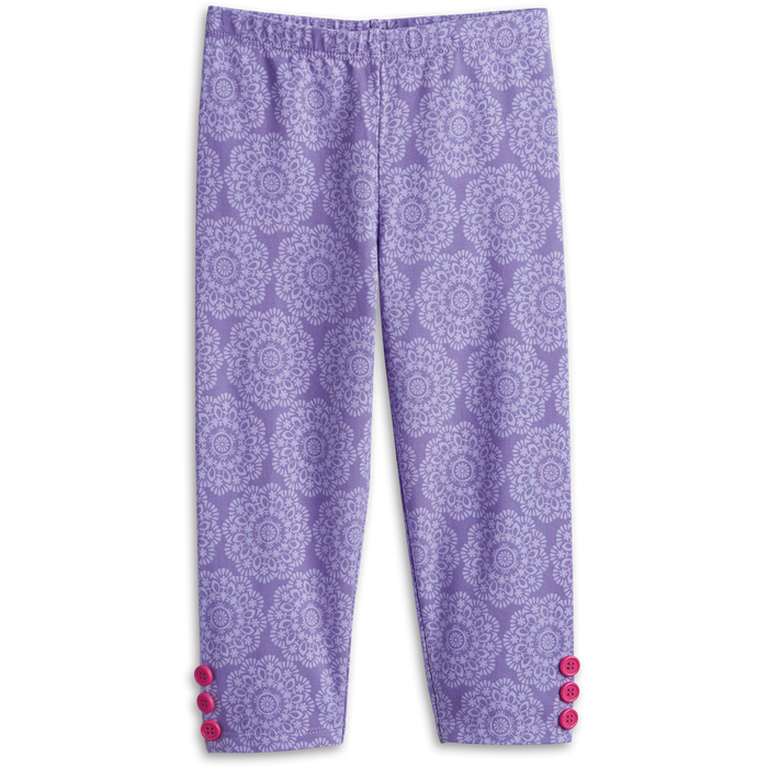 Playful Floral Leggings for Little Girls V0