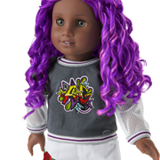 Truly Me™ 18-inch Doll #91 with curly purple hair I0