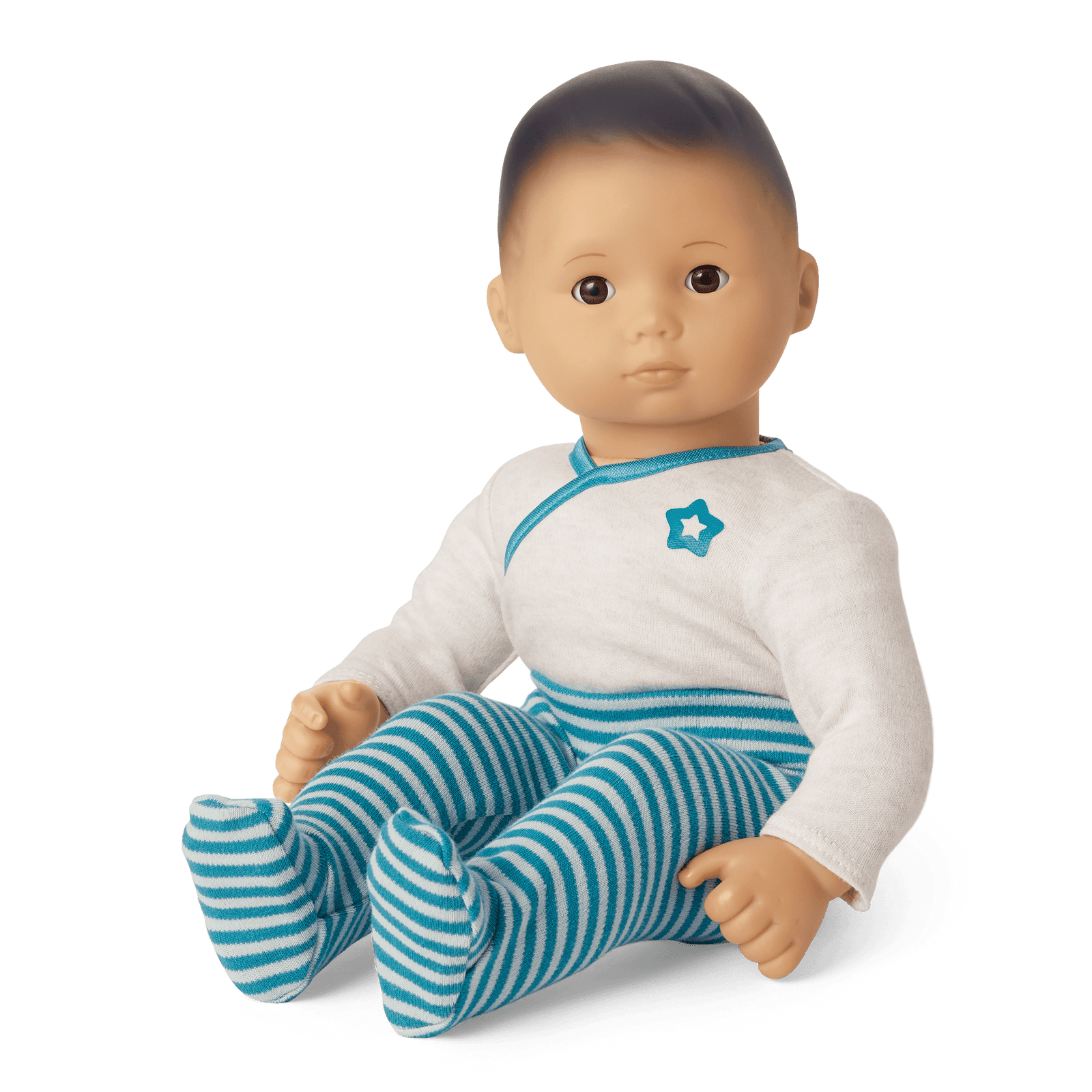 Bitty Baby® Doll #4 with black hair in Soft Blue L3