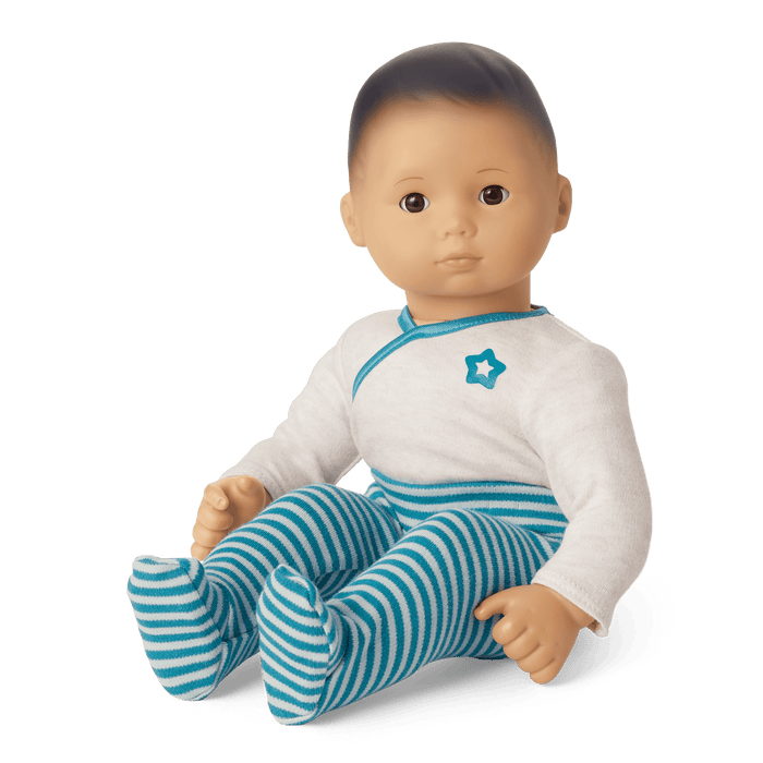 Bitty Baby® Doll #4 with black hair in Soft Blue L3