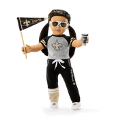 American Girl® x NFL New Orleans Saints Fan Outfit & Accessories for 18-inch Dolls O7