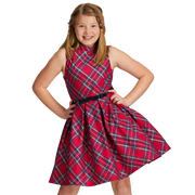 Pretty Plaid Christmas Dress for Girls A6