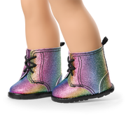 Glittery Rainbow Boots for 18-inch Dolls N4