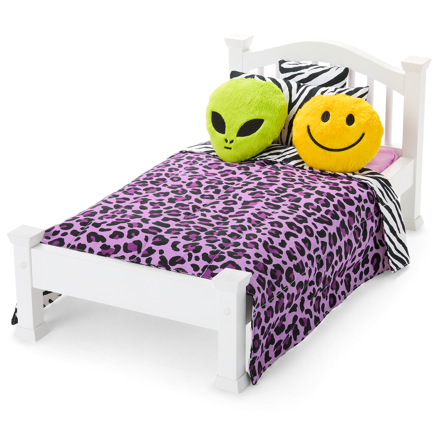 Nicki’s™ Bed & Animal-Print Bedding Set for 18-inch Dolls (Historical Characters) C8