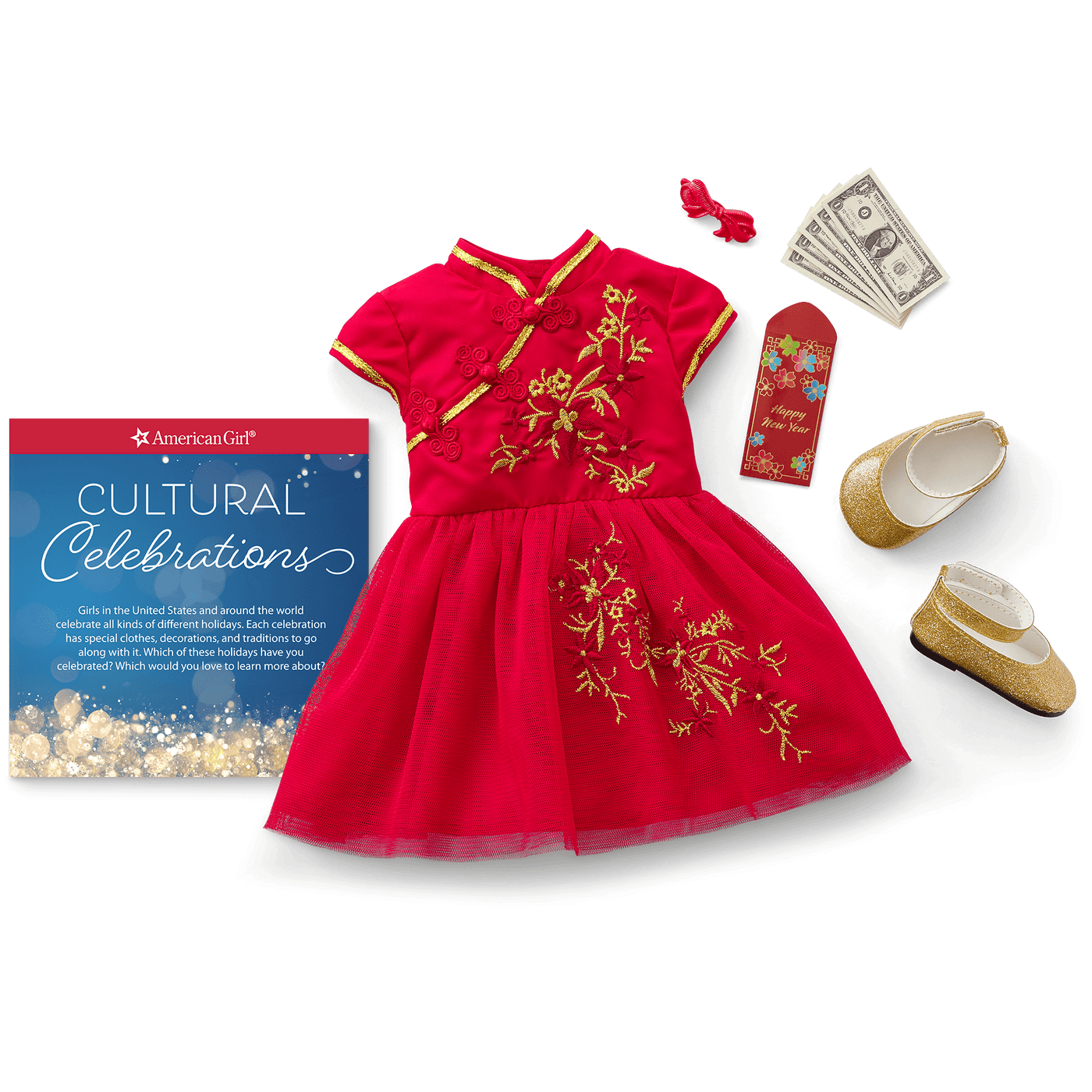 Lunar New Year's Celebration Outfit for 18-inch Dolls Y9