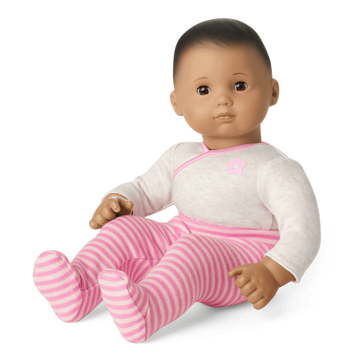 Bitty Baby® Doll #5 with dark brown hair in Pretty Pink P4