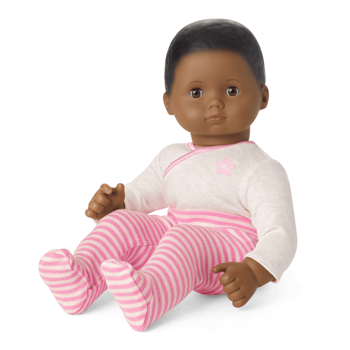 Bitty Baby® Doll #1 with black hair in Pretty Pink Q0